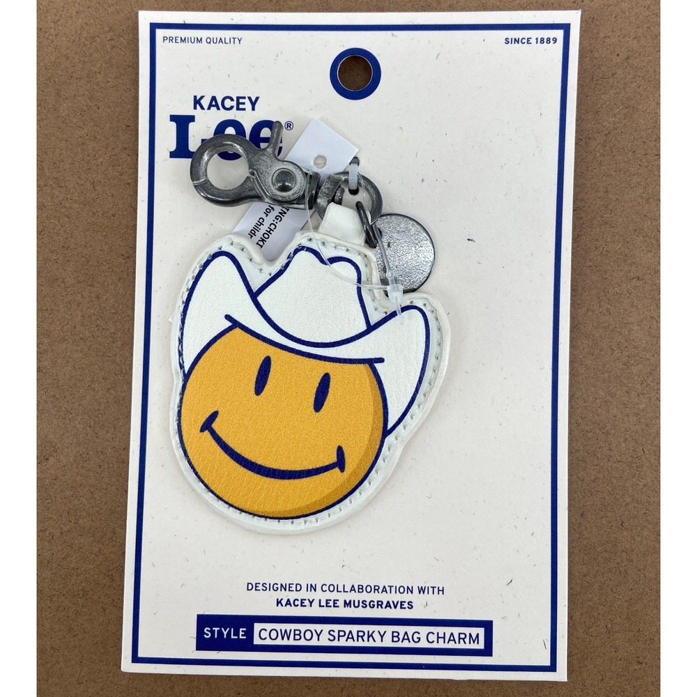 Kacey Lee Musgraves x Lee Cowboy Sparky Bag Charm Smiley Face Keychain NEW